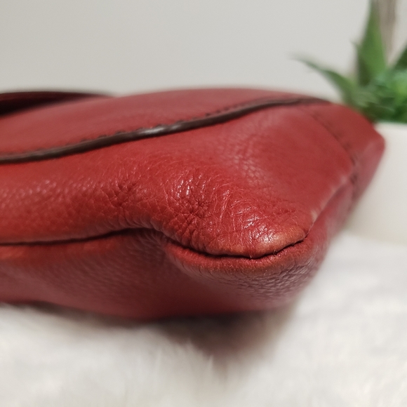 EUC Fossil Maddox Mini Red Pebbled Leather Crossbody - Picture 14 of 16